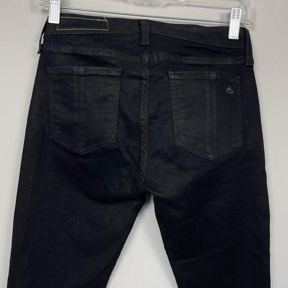 Rag & Bone Costed Skinny Moto Biker Jeans Zip Ankle Pockets Blue Black Low Rise - Picture 5 of 14